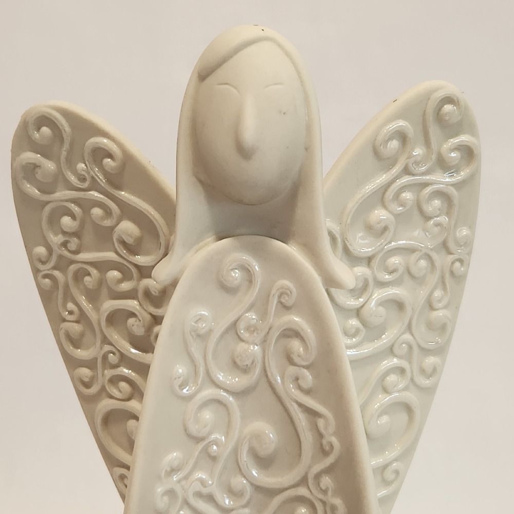 Partylite Serenity Bisque Angel 9" Candle Holder Votive Tea Light Holder - Picture 2 of 10